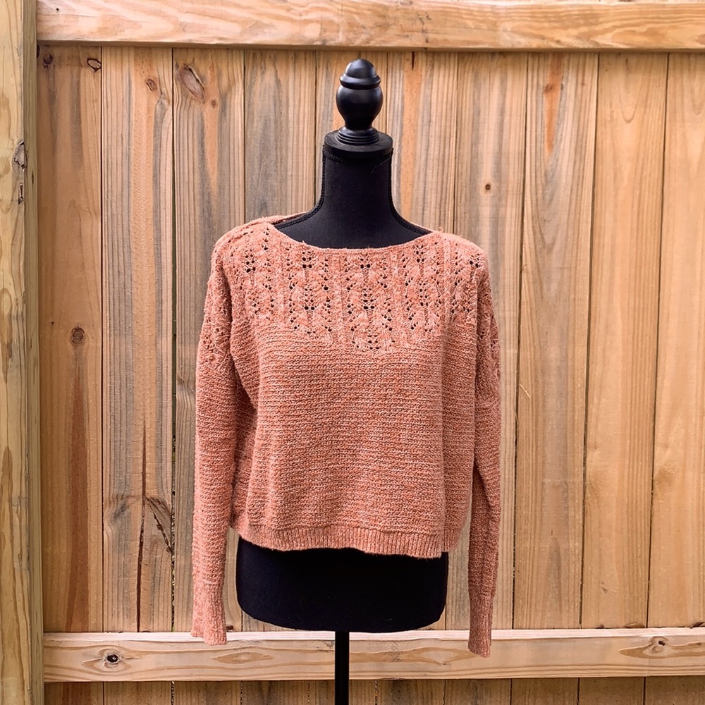 Orange and Cream Knit Sweater